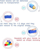 Toddler Foam Buliding Blocks - 12 Piece Fabric Covered 9x4x3inch Stacking Block Sets - Colourful Soft Play Set for Kids Idea for Building and Throwing Fun by TinyTreasures Baby Boutique