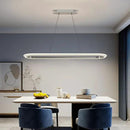Island Lights, Linear Pendant Light LED Dimmable Hanging Light Fixture, 3000K-6000K with Remote Control,Chandeliers for Dining Room‎(Silver,43.3IN) by CozyNest Decor