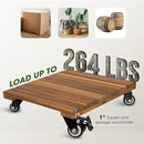 Idzo 2-Pack 14 Inch Wood Plant Caddy with Wheels Heavy Duty, 264 lbs Acacia Hardwood Plant Caster Dolly Rolling Stand with 360° Lockable Wheels for Heavy Plant Pots and Outdoor Use by GreenHaven Gardens