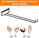 uxcell 5Pcs Wine Glass Rack, 11.81 Inch Iron Wine Glasses Rack Under Cabinet Stemware Rack - Wall Mountable Wine Glass Holder Storage Hanger for Bars Coffee Restaurants Kitchens, Black by CozyNest Decor