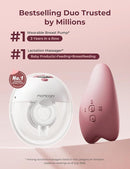 Momcozy M5 Breast Pump & A1 Lactation Massager Combo -Wearable Breast Pump with Double-Sealed Flange (3 Modes/9 Levels) + 2-in-1 Lactation Massager (Heat & Vibration) for Clogged Ducts & Milk Flow by TinyTreasures Baby Boutique