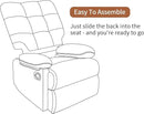 Rocker Recliner Chair, Overstuffed Manual Rocking Recliner for Adults, Upholstered Comfy Soft Fabric Living Room Reclining Sofa Chair(Gray) by CozyNest Decor