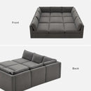 mopio Oversized Modular Sectional Sofa with Fully Removable Covers and Storage, Convertible U, L-Shaped and Sleeper Sectional, Modern Couches with Ottoman Chaise (Stone Gray Fabric, 9 Seats, Sleeper) by CozyNest Decor