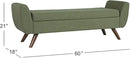 HomePop Modern Storage Bench with Wood Legs Home Décor|Bench with Storage for Living Room & Bedroom - Olive Green Woven by CozyNest Decor