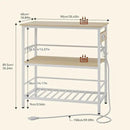 IBUYKE Kitchen Island with Storage, Bakers Rack with Power Outlet,Microwave Stand with Large Worktop,Rolling Bar Cart for Home, Outdoor, Kitchen,Light Wood TMJ029R by CozyNest Decor