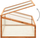 Solid Firwood Garden Portable Wooden Greenhouse, Raised Flower Planter with Open Bottom, Mini Greenhouse Cabinet for Outdoor Indoor Use 39.4"x25.6"x15.7"/Brown by GreenHaven Gardens