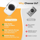 Digital Camera 4K 64MP - Vlogging Camera for Kids & Beginners | 18X Zoom Point and Shoot Camera Anti Shake, Compact with Flash, Gift for Boys Girls(White+Silver) by TinyTreasures Baby Boutique