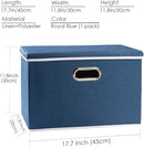 PRANDOM Large Collapsible Storage Bin with Lid [1-Pack] Fabric Foldable Storage Box Organizer Container Basket Cube with Cover for Home Bedroom Closet Office Nursery Royal Blue(17.7x11.8x11.8) by TinyTreasures Baby Boutique