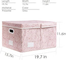 PRANDOM Extra Large Collapsible Storage Boxes with Lids Fabric Decorative Storage Bins Cubes Organizer Baskets with Cover Handles Divider for Bedroom Closet Living Room 19.7x15.7x11.6 Inch 3 Pack by TinyTreasures Baby Boutique
