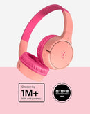 Belkin SoundForm Mini - Wireless Bluetooth Kids Headphones with 30H Battery Life, 85dB Safe Volume Limit, Built-in Microphone - Kids On-Ear Earphones for iPhone, iPad, Fire Tablet & More - Pink by TinyTreasures Baby Boutique
