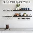 Urban Legacy Reclaimed Barnwood Planks | Floating Shelves for Wall w/Flush Mount Shelf Bracket Set Included | Set of 2 (Coffee Bean, 30"x 4.5"x 2") by CozyNest Decor