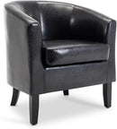 BELLEZE Accent Barrel Chair, Club Tub Sofa Corner Chair with Flared Legs and Cozy Soft Padding for Living Room Bedroom Waiting Room - Black by CozyNest Decor