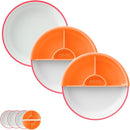 Omie® Easy Scoop Plates for Kids | Unique Design Helps Food Fall into the Spoon, Not on the Table | Made from Plants | 3 Plates + 2 Silicone Dividers | Pink by TinyTreasures Baby Boutique