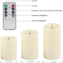 Flickering Flameless Candles with Remote, Most Realistic Battery Operated Candles, Set of 3 LED Candles with Timer for Home Wedding Halloween Christmas Decoration by CozyNest Decor