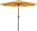 Sunnydaze Outdoor Patio Umbrella - Polyester Table Market Umbrella with Push-Button Tilt and Crank - 8 Sturdy Ribs - Gold - 9ft by GreenHaven Gardens