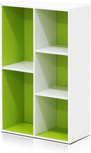 Furinno Luder Bookcase / Book / Storage , 5-Cube, White/Green by TinyTreasures Baby Boutique