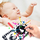 teytoy My First Soft Book, 6 PCS Nontoxic Fabric Cloth Activity Crinkle Black and White Books for Infants Boys and Girls Early Educational Toys Perfect for Baby Shower by TinyTreasures Baby Boutique