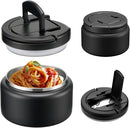 Soup Thermo for Hot Food Kids 13.5oz Lunch Containers with Buckle Lid Wide Mouth Hot Food Jar Vacuum Insulated Stainless Steel Bento Box Leakproof with Spoon(Black) by TinyTreasures Baby Boutique