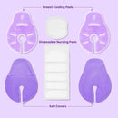 2 Larger Breast Ice Packs with Soft Covers and 6 Breast Pads for Leaking Milk, Hot and Cold Breast Therapy Packs, Breastfeeding Essentials for Relief of Clogged Ducts, Nipple Pain, Engorgement by TinyTreasures Baby Boutique