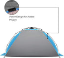 Oileus X-Large 4 Person Beach Tent Sun Shelter - Portable Sun Shade Instant Tent for Beach with Carrying Bag, Stakes, 6 Sand Pockets, Anti UV for Fishing Hiking Camping, Waterproof Windproof, Blue by TinyTreasures Baby Boutique