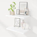 24" Floating Shelves for Wall, 12" Deep Slim White Floating Shelves, Wall-Mounted Shelves for Bedroom, Living Room, Kitchen, Bathroom - Set of 2 by CozyNest Decor