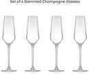 JoyJolt Champagne Glasses Layla Collection, Set of 4 – 6.7 oz Elegant Crystal Stemmed Champagne Flutes for Prosecco, Sparkling Wine, Mimosas, Cocktails, Weddings, Anniversaries, Parties by CozyNest Decor
