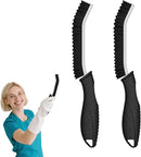 Crevice Cleaning Brushes, Cleaner Scrub Brush Tool for Hard to Reach Tight Space, Home Essentials, Serrated Scrub Brushes, Cleaning Supplies for Shower, Bathroom, Kitchen, Toilet (2, Black) by CozyNest Decor