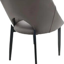 LeisureMod Amalfi Upholstered Fabric Dining Chair – Modern Side Chair with Iron Legs, Mid-Century Accent Chair for Dining Room or Kitchen by CozyNest Decor