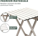 SUNNYFEEL Folding Camping Table - Lightweight Aluminum Portable Picnic Table, 18.5x18.5x24.5 Inch for Cooking, Beach, Hiking, Travel, Fishing, BBQ, Indoor Outdoor Small Foldable Camp Tables by GreenHaven Gardens