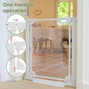 Clear Baby Safety Gate for Stairs,29"-48" Wide, 30" Tall Pressure Mounted Acrylic Pet Gate, Easy Walk Through Auto Close Child Gate for Doorways and House,29.52-47.24" by TinyTreasures Baby Boutique