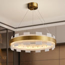 20" Natural Spanish Alabaster Round Chandelier, Adjustable Large Chandeliers for Living Room Over Table, Modern Luxury Alabaster Stone Chandelier for Drawing Room, Bedroom, Hallway, Foyer by CozyNest Decor