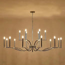 18 Light Nickel Living Room Chandelier High Ceiling Foyer Candle Chandelier Large Modern 59in Metal Chandeliers Hanging Light for Master Bedroom Dining Room Light Fixture Over Table by CozyNest Decor