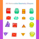 3D Geometric Solids 60 Pcs for Kids Translucent Geometric Shapes for Geometry Beginnings,Light Table Manipulatives Toy Math Helper School Supplies by TinyTreasures Baby Boutique