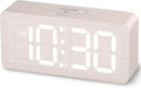 uscce Wooden Digital Alarm Clocks for Bedrooms: Dimmable Dual Alarm Clock with Large Numbers for Bedside Desk - Loud Alarm for Heavy Sleepers with Volume Control - Wood Decor & Gifts by CozyNest Decor