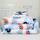 PERFEMET Car Toddler Bedding Kids 4 Pieces Bed in A Bag for Boys Vehicles Truck Toddler Girl Comforter Sets with Bed Sheets Modern Bedroom Collection, White by TinyTreasures Baby Boutique