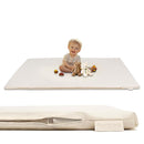 Padded 48" ×48" Baby Play Mat for Playpens, 1.3" Thick Foam Mat with Soft Vegan Leather, Baby Tummy Time Playmat for Floor, Fits 50" x50" Playpens by TinyTreasures Baby Boutique