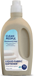 The Clean People Liquid Fabric Softener - Softens & Removes Static Cling - Vegan (50 Fl Oz, Fragrance Free) by TinyTreasures Baby Boutique
