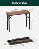 Frylr Small Folding Computer Desk – Portable 35.8 Inch Foldable Laptop Table, Collapsible and Compact for Easy Storage and Fast Setup, Lightweight for Small Spaces, Craft and Study Use, Dark Walnut by CozyNest Decor