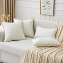 MIULEE Pack of 2 Christmas Pillow Covers 24x24 Inch Pure White Farmhouse Decorative Throw Pillow Covers with Stitched Edge Soft Chenille Solid Dyed Couch Pillow Covers for Sofa Bed Living Room by CozyNest Decor