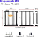 Extra Wide 62-67 Inch Baby Gates for Stairs, Doorways - No Drilling, Pressure Mounted Pet Gates for Kids & Dogs by TinyTreasures Baby Boutique