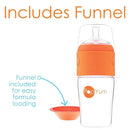 PopYum 9 oz Orange Anti-Colic Formula Making/Mixing/Dispenser Baby Bottles, 2-Pack with