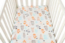 Pack n Play Sheet Stretchy Fitted Portable Mini Crib Sheets Set 3 Pack,Playard Sheets Convertible Playard Mattress Cover,Ultra Soft Jersey Material,Elephant Tiger,Fox & Grey by TinyTreasures Baby Boutique
