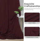 Easy-Going Blackout Curtains for Bedroom, Solid Thermal Insulated Grommet and Noise Reduction Window Drapes, Room Darkening Curtains for Living Room, 2 Panels(42x63 in, Wine) by CozyNest Decor