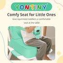 Toddler Booster Seat for Kitchen Chair, 2-in-1 Dining Table Booster Seat with Backrest & Adjustable Straps – Easy-Clean, PU Portable Toddler Eating Travel Increasing Cushion-Green by TinyTreasures Baby Boutique