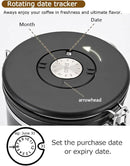Coffee Canister Airtight Storage Container Stainless Steel Coffee Jar with Scoop,Date Tracker CO2 Release Valve for Dry Food Beans Ground Tea Flour Cereal and Sugar by CozyNest Decor