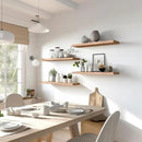 Light Wood Floating Shelves for Wall Rustic Wall Shelves for Bedroom Set of 6 by CozyNest Decor