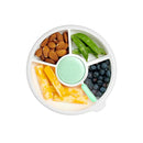 GoBe Kids Small Snack Spinner Slide Bundle with Hand Strap and Sticker Sheet - Reusable Snack Container with 5 Compartment Dispenser and Lid | BPA/PVC Free | Dishwasher Safe | No Spill by TinyTreasures Baby Boutique