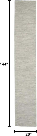 Nourison Positano Indoor/Outdoor Light Grey 2'2" x 12' Area Rug, Easy Cleaning, Non Shedding, Bed Room, Living Room, Dining Room, Backyard, Deck, Patio (2x12) by CozyNest Decor