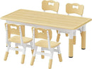 Brelley Kids Table and 4 Chairs Set, Height Adjustable Toddler Table and Chair Set, Graffiti Desktop, Non-Slip Legs, Max 300lbs, Children Multi-Activity Table for Ages 2-8 by CozyNest Decor