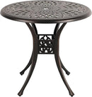 COBANA Patio Bistro Table, 31’’ Round Cast Aluminum Outdoor Dining Retro Side Table with 2’’ Umbrella Hole, Bronze by GreenHaven Gardens